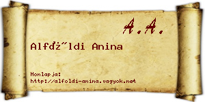 Alföldi Anina névjegykártya